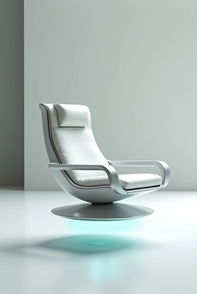 Floating chair with magnetic plate, with armrests , footrest and a pad 