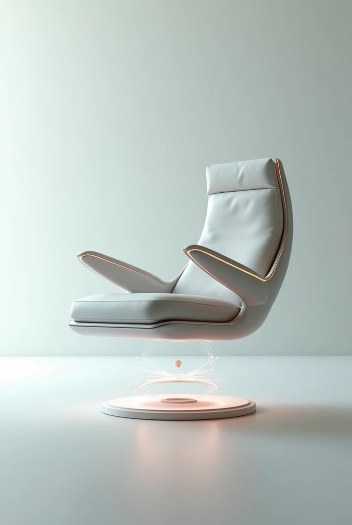 Floating chair with magnetic plate, with armrests , footrest and a pad 