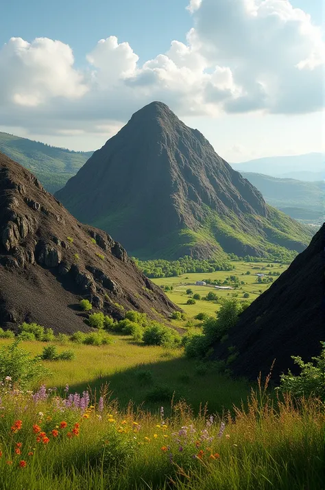 Mountains of compost created from pig poop to fertilize Spanish fields