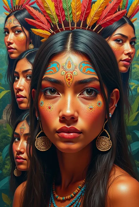 Collage of Venezuelan indigenous faces 