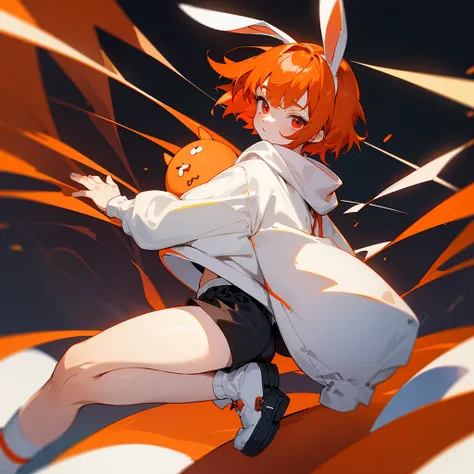 anime boy, short boy, 17 years old, orange hair, red eyes small, cute, short hair, boy, small, long sleeve, hair with bangs, orange bunny ears, bunny tail

(*Im Lilo, 52, a short bunny boy)


(I wear an oversized white hoodie, black shorts and white leg wa...