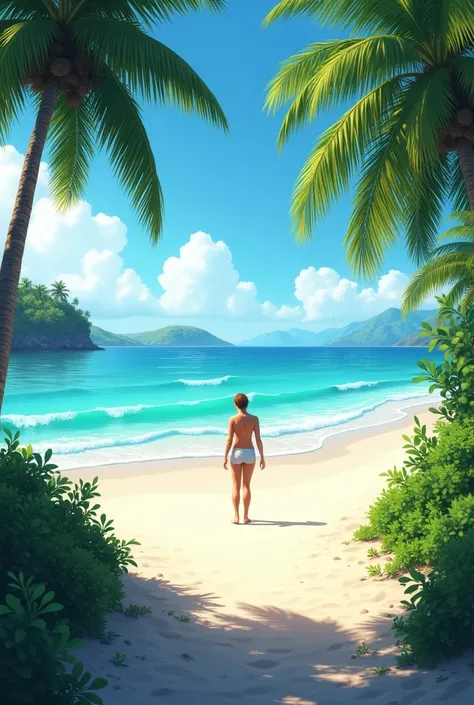 Private　Beach,summer,blue sky
