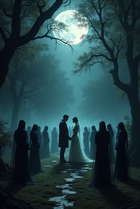 A dark wedding in the night