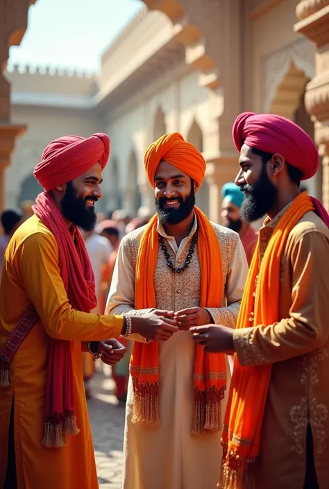 Traditional Rajasthani young mens enjoying with friends 