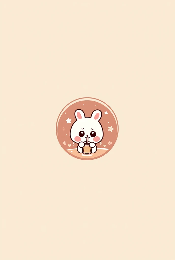 A circle-shaped heart with a soft color palette.
A chibi-style  with big, round eyes, sipping a milk tea with a cute straw.
Add playful elements like bubbles or stars around the logo.