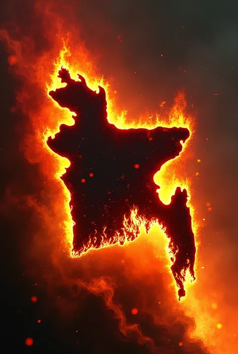 Bangladesh Map in Fire