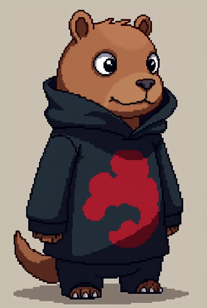 Minecraft Capybara profile picture with Akatsuki outfit 

