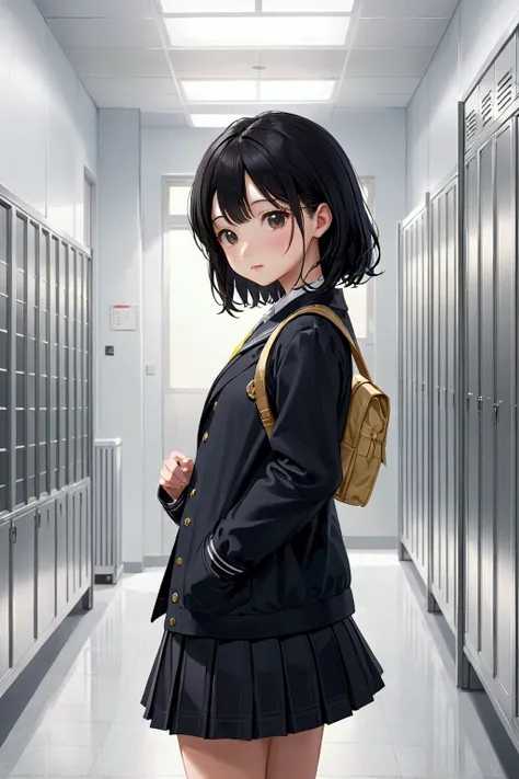 Neat and clean high school girl、cute、Black Hair、