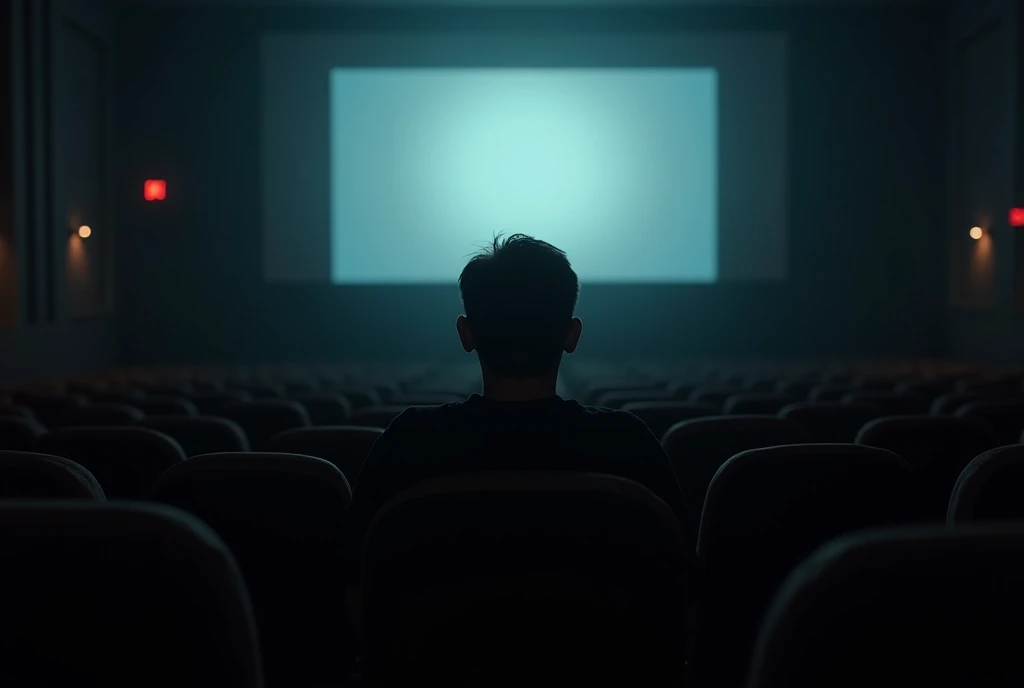 Person alone in the cinema