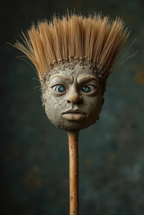 broom with face
