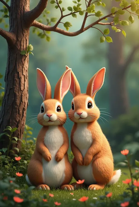 
I want a image to create a woody signal to hang on the wall. The image must to have a male adult rabbit, a female adult rabbit, and three you rabbits (a older female, a middle aged male and a the younger female). Can have elements around from a beautiful ...