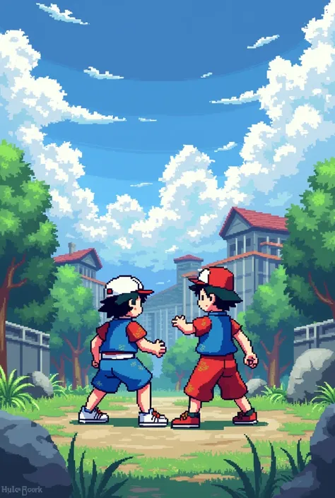 Pokemon ASH SLOWED V2 PIXEL ART,MISTY VS GOH