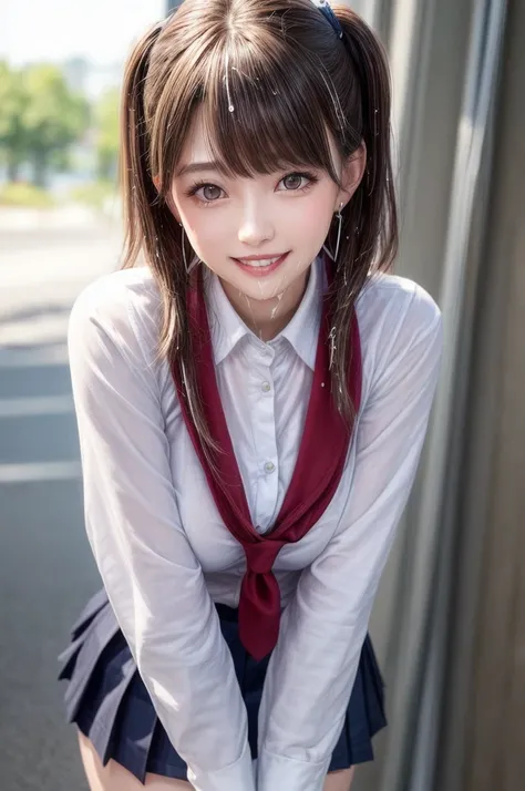 Kujikawa Def,Twin tails,school uniform,Seraph of the Black,Long sleeve,skirt,Knee socks,jewelry,Earrings,Are standing,
Highest quality, Very detailed, masterpiece, Absurd,8k,   photoRealistic, Realistic,Detailed skin texture,Detailed pupil,High resolution,...