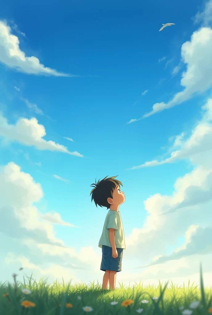 Boy looking at the sky