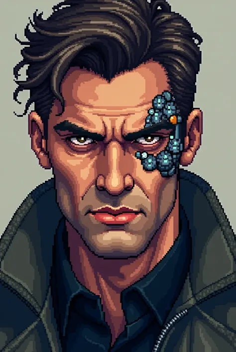 Draw Agent Rex Engelbert in pixel art
