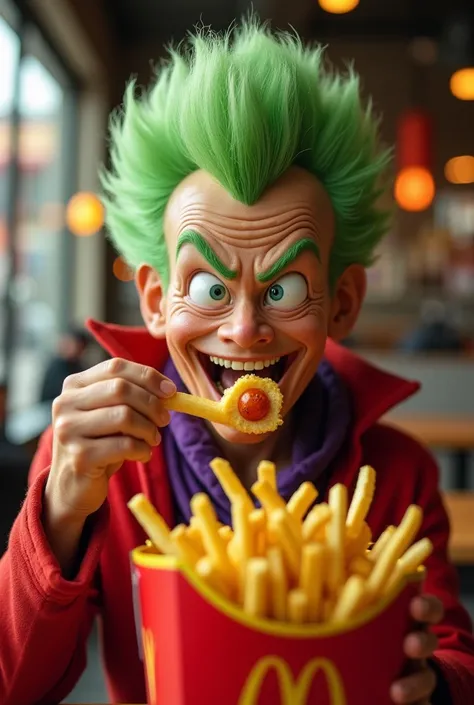 Vegeta eating McDonalds french fries