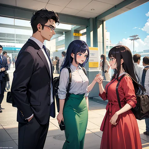 Two Tamil couples meet outside the airport 