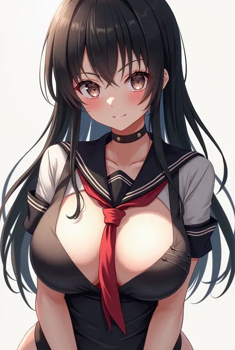 anime　Baby Face　uniform　limbs　to be tied up　tits　Pussy　Long, shiny black hair