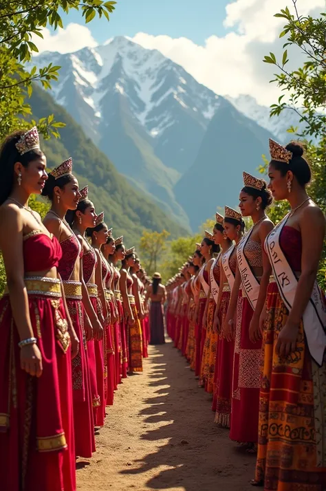 Create an image with all the beauty queens of Bolivia 