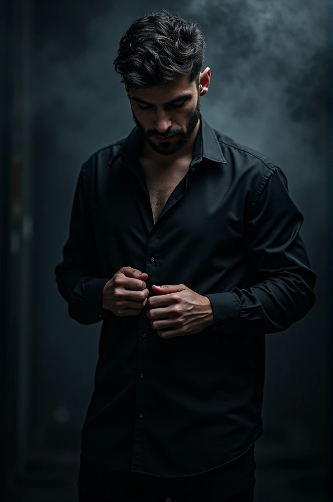 Dark vibe book cover, man any part like hands/torso in shirt etc shown sexili not exposed, dark aesthetic 