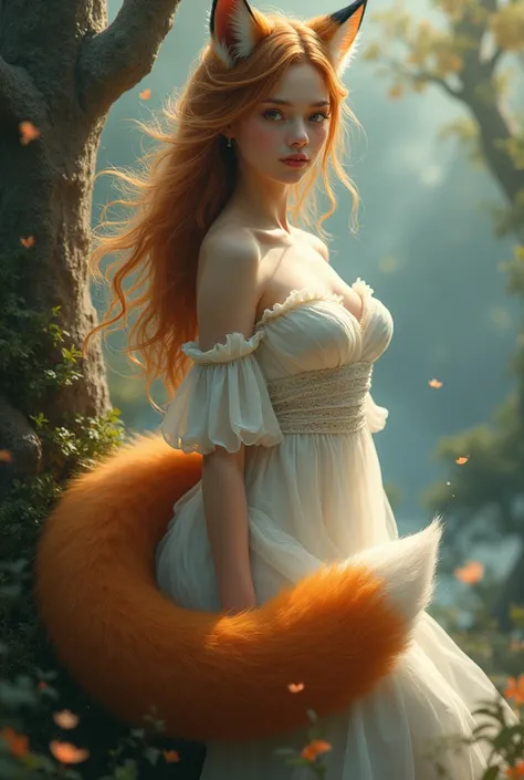 Woman with fox tail
