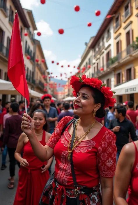 Peruvians celebrating independence day.