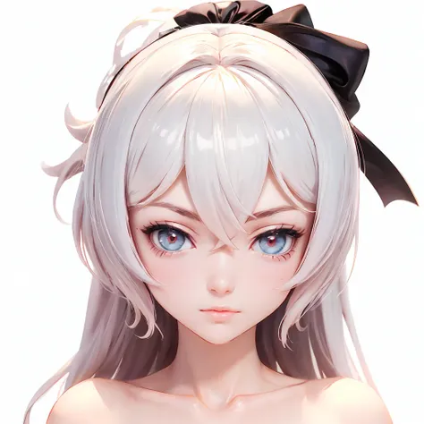 bronya zaychik,white hair, close-up, nude, anime