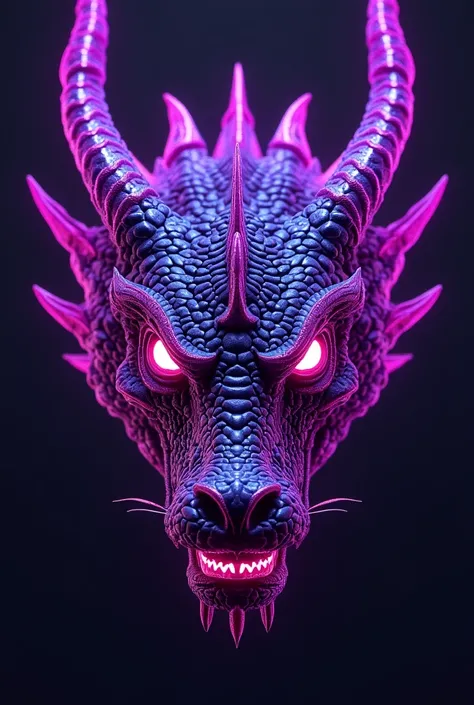 Purple colored cyber dragon head


