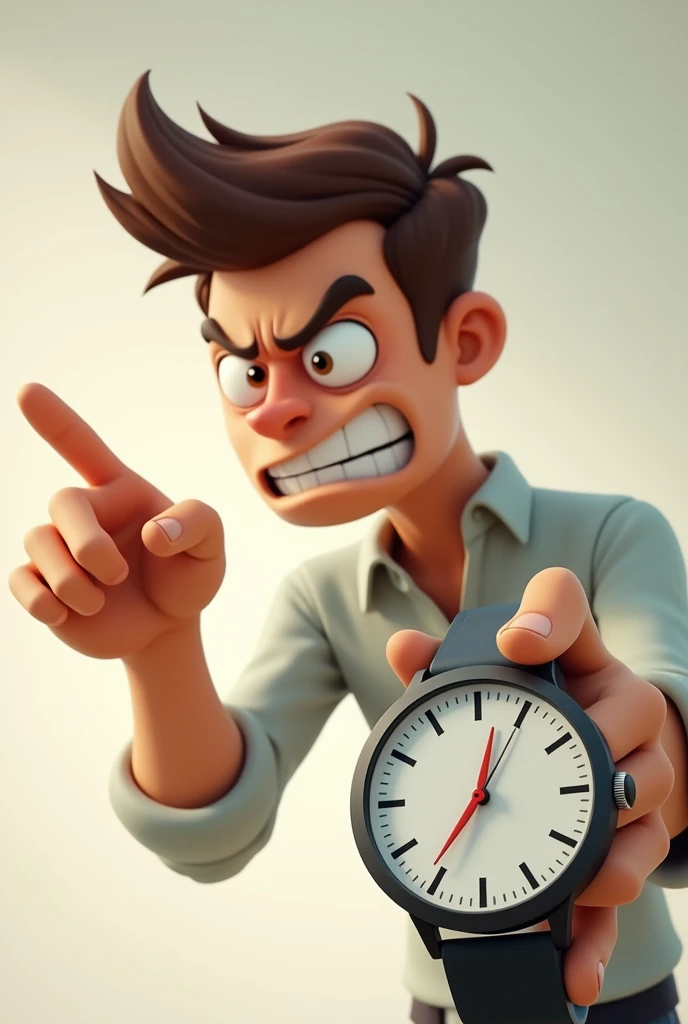 Someone pointing at his wrist with angry watch just the wrist animated