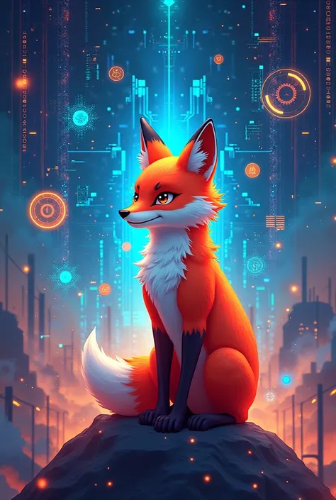 Create an image of (foxitcoin and cryptocurrencies)