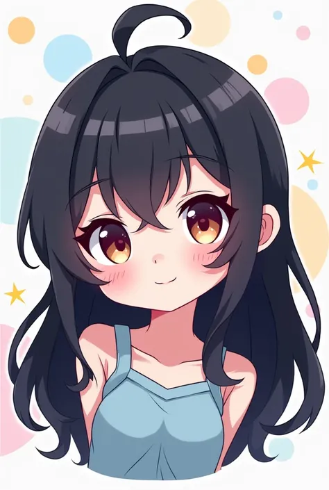 Kawaii black-haired female logo for a video game channel