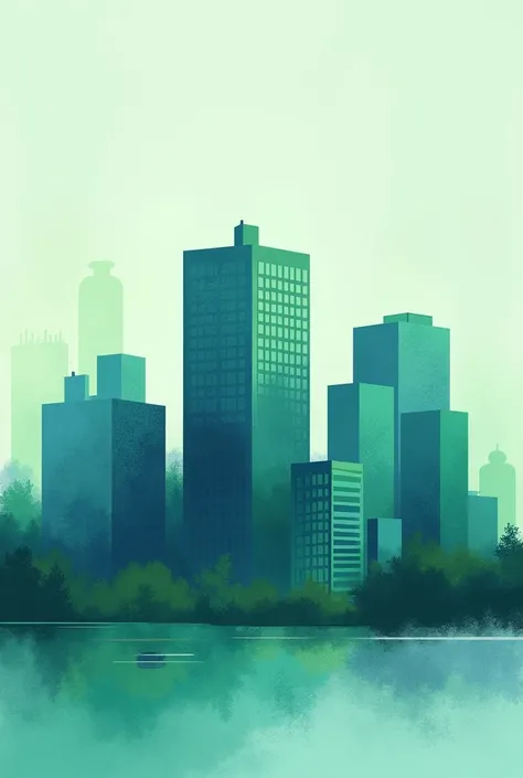 Create a green and blue artwork for a real estate agency 