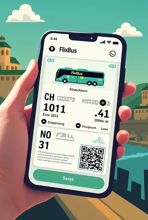 make me a FlixBus bus ticket purchased on the Internet with departure from Strasbourg and arrival in Lyon