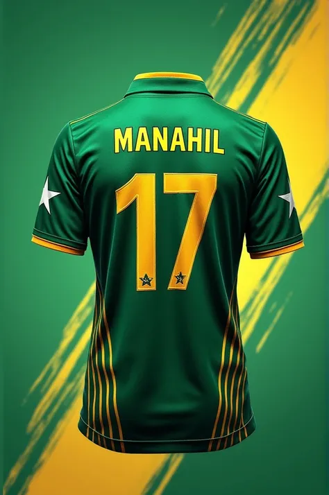 Pakistan women’s cricket T-shirt with name MANAHIL 