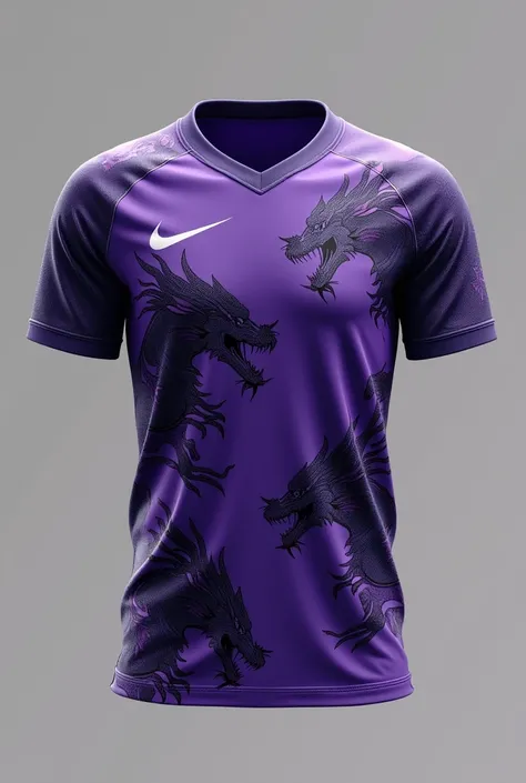 
Football shirt without player with purple color and dragons