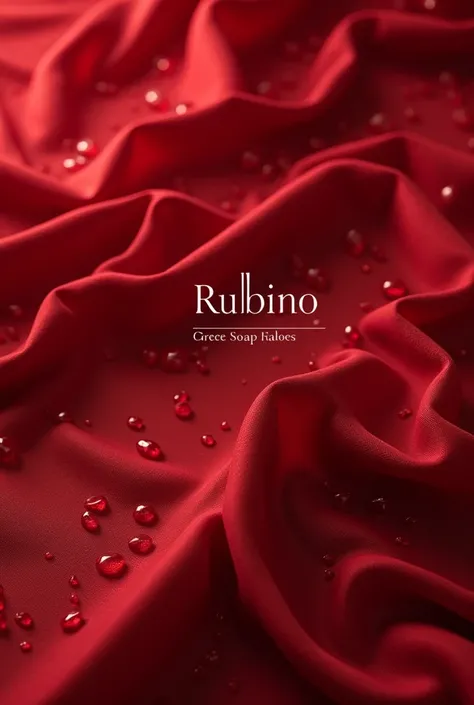 Create a soap opera cover, with the name Rubino as the main name, with ruby red colors