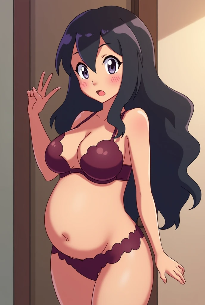 Serena from Pokémon pregnant in lingerie 