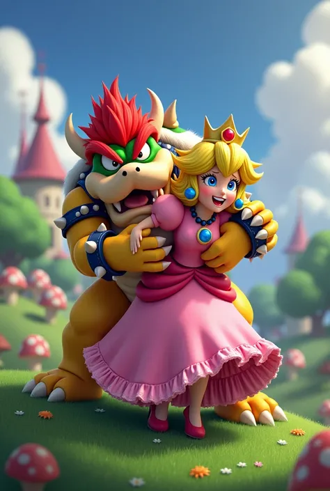 Someone grabs princess peach from mario bros