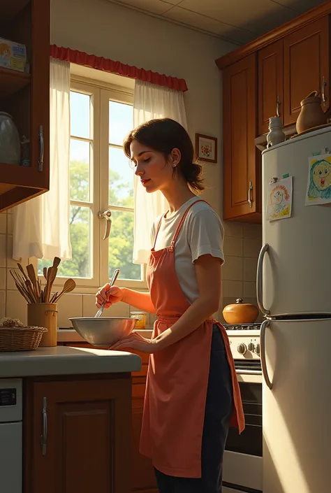 Une mère dans la cuisine