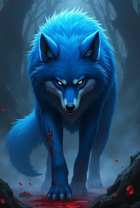 Blue hurt anime wolf 