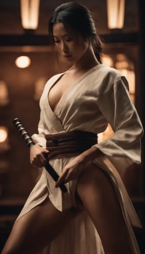 Samurai Swordsman　woman　In underwear　Full body sexy underwear　Full body sexy