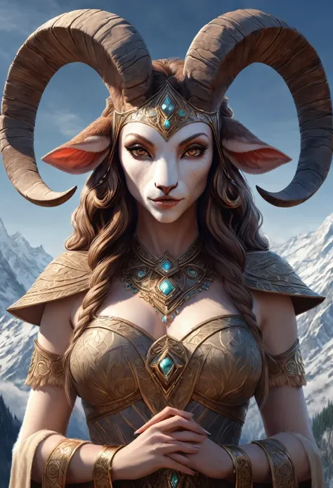 anthropomorphic  feminine satyr enchanter. official art – an award-winning digital masterpiece in 4k ultra hd, extreme detail an...