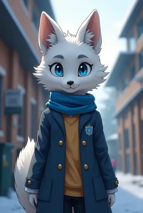 Generates a student from the beastars universe who is an arctic fox 