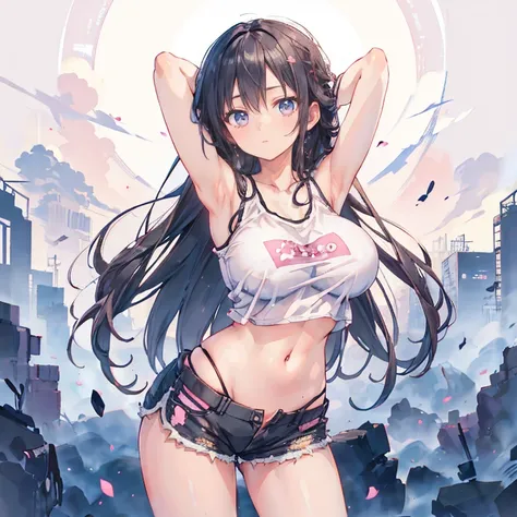 Anime Kawaii sexy Perfect Slim sensual body large breast and huge thighs, An intricate and highly detailed illustration of anime (Young girl) (Extremely detailed CG 8k unity wallpaper), (work of art), (best qualityer), (ultra detali), (best illustration), ...