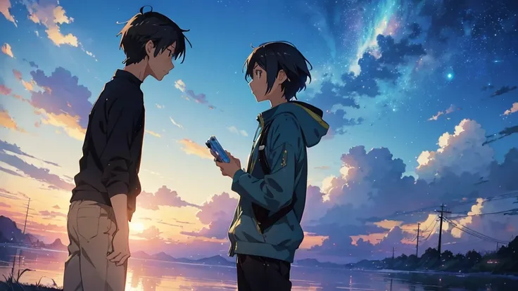 summer, Makoto Shinkai, Concept Art, tumbler, Magic realism, Beautiful anime scene, Beautiful sky. by Makoto Shinkai, ( ( Makoto Shinkai ) ), Anime Background Art, Anime Background, Makoto Shinkai, style, Anime movie background, Galaxy Express, No humans, ...