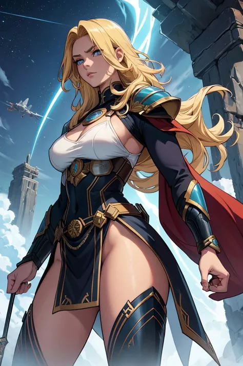 A young warrior of about 18 years old, imposing and elegant, mixes the strength of Thor with the ethereal grace of Sode no Shirayuki. Her hair, who was once blond, Now it&#39;s long, smooth and white as freshly fallen snow, Gently glowing with sparkles of ...