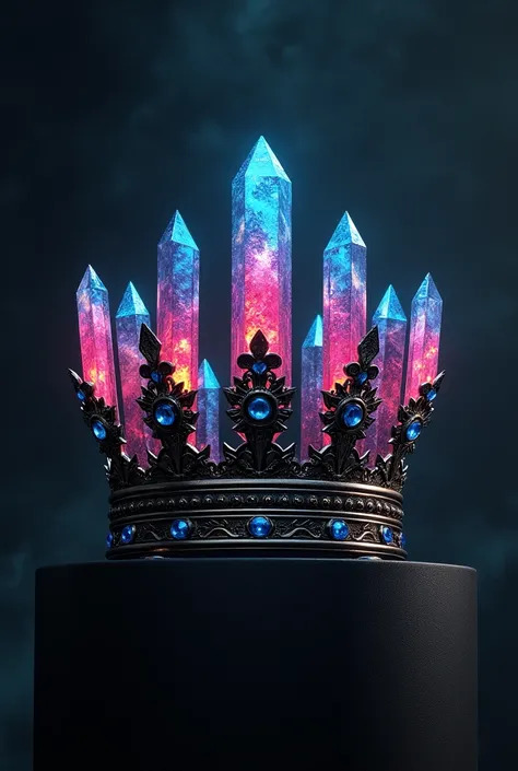 Crown with 7 corrupted crystals, one orange, one gold, one pink, one red, one green, one gray and one purple