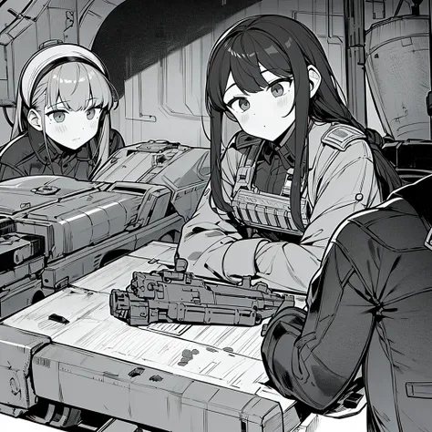 Three Girl military who are Tanker, military operator tank, was the heavy unit leader of the group. By his side were infiltrator, a soldier hold assault rifle, e technical, an engineering prodigy who could create anything from scrap metal.