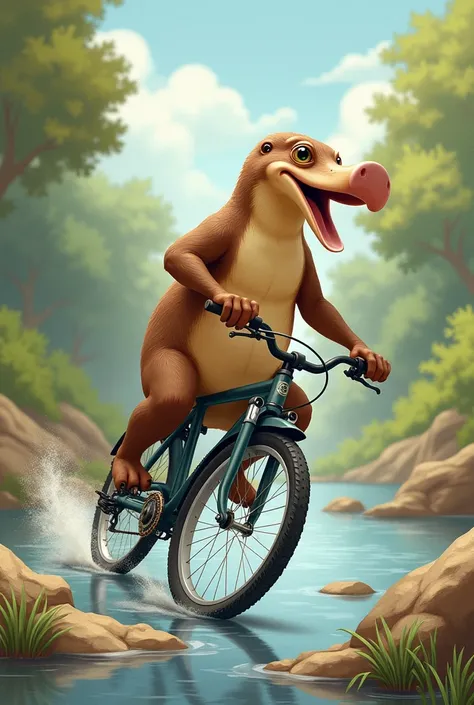 Platypus falling off bike