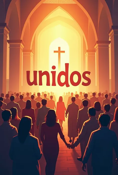 Christian gathering poster with the word united in Spanish and 
